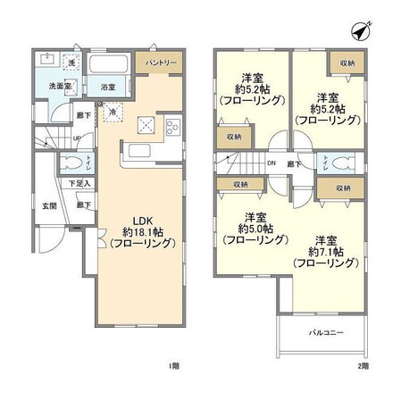 Ｋｏｌｅｔ二和向台の物件間取画像